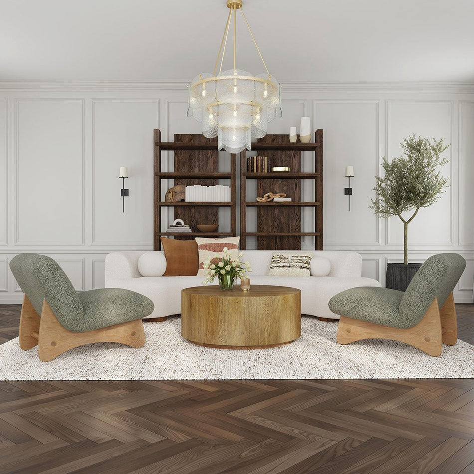 Classic Home Layne Round Coffee Table w/Casters