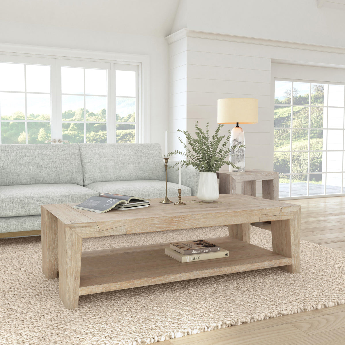 Classic Home Troy Solid Wood Rectangle Coffee Table