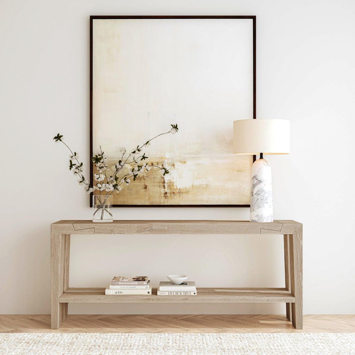 Classic Home Troy Solid Wood Rectangle Console Table