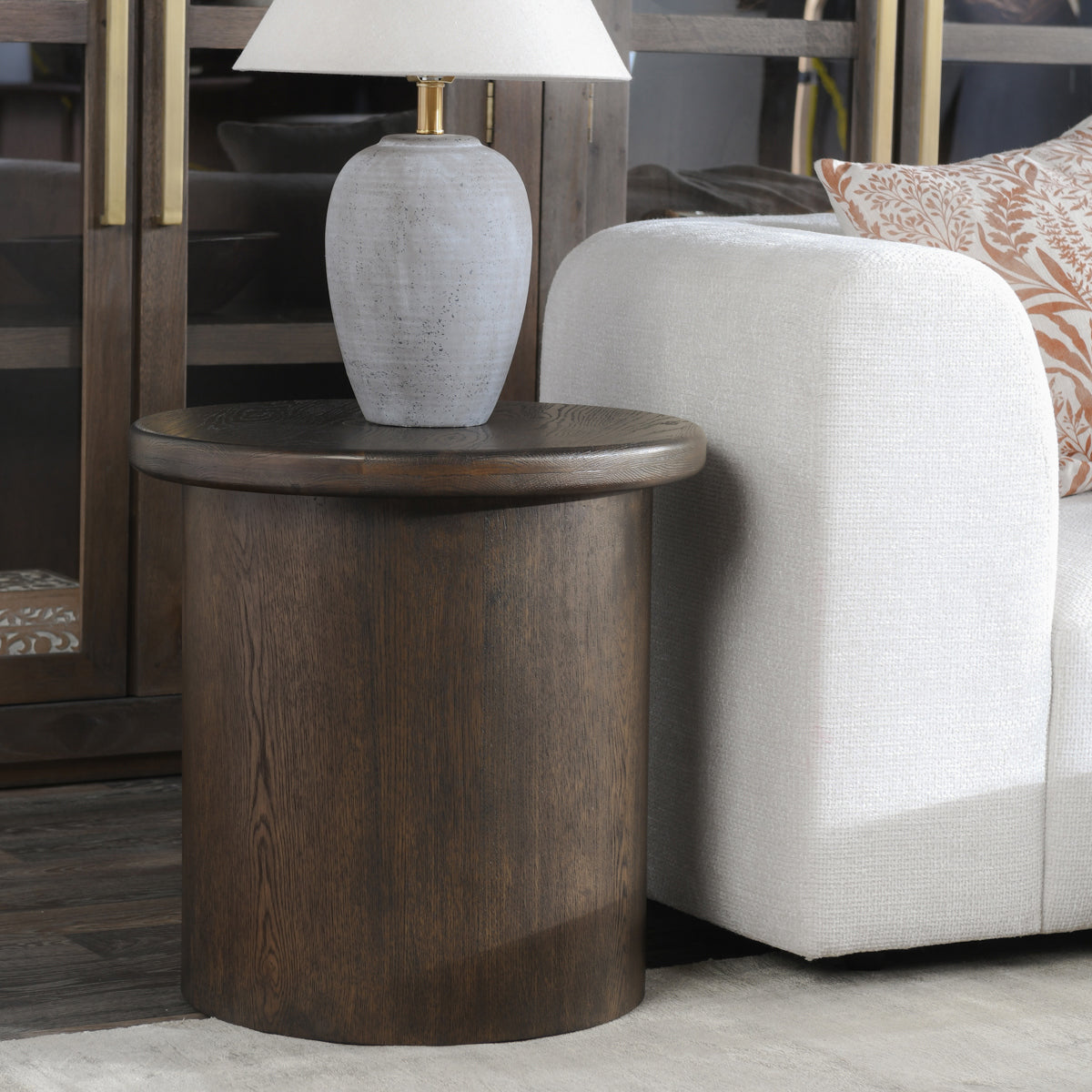 Classic Home Runa Solid Wood Round End Table