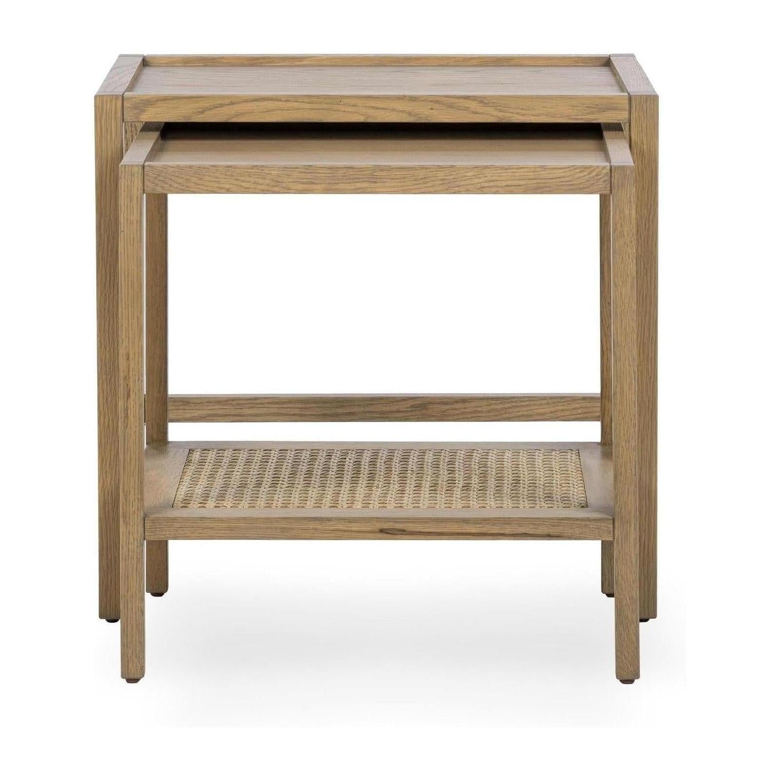 Classic Home Devin Solid Wood Nesting Accent Tables