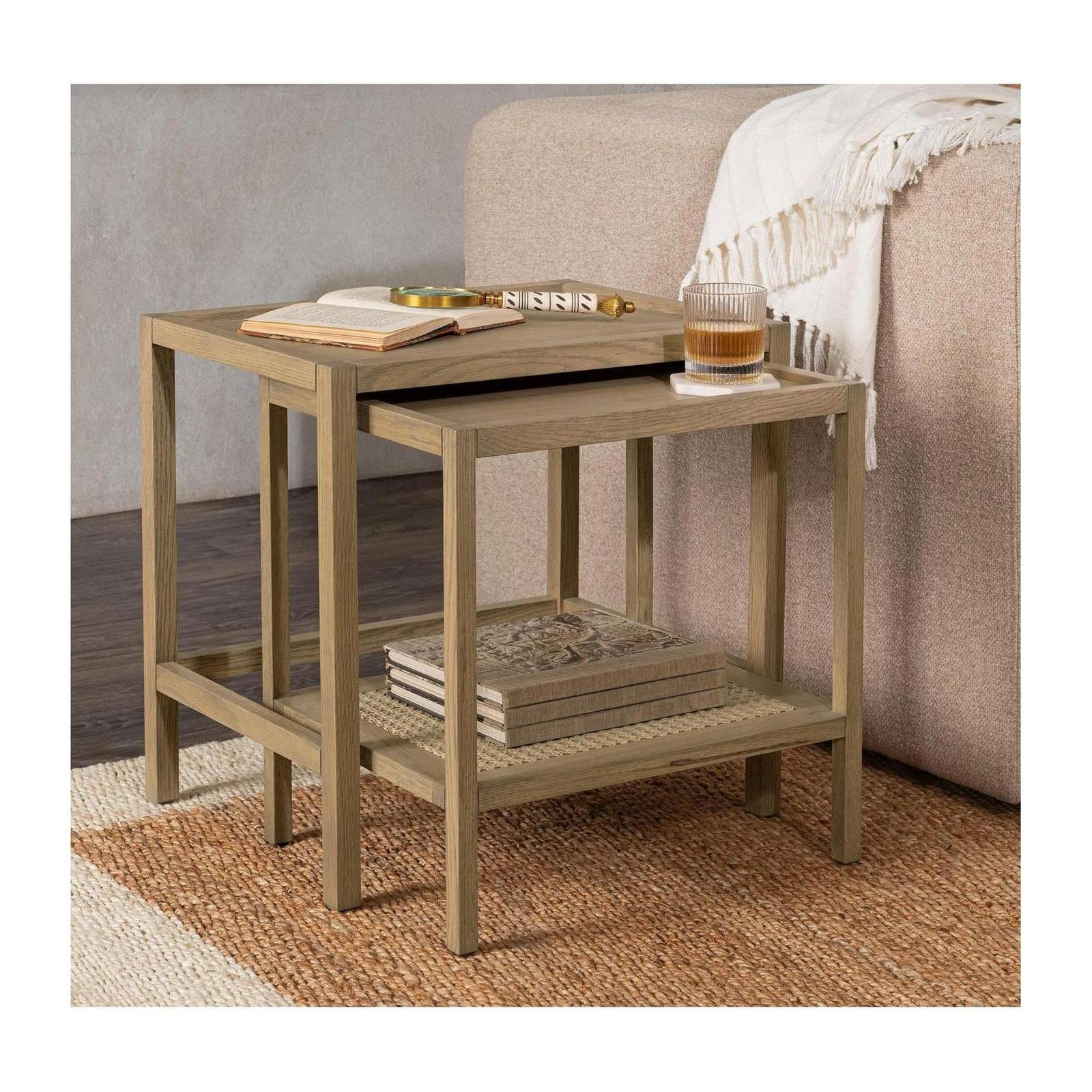 Classic Home Devin Solid Wood Nesting Accent Tables