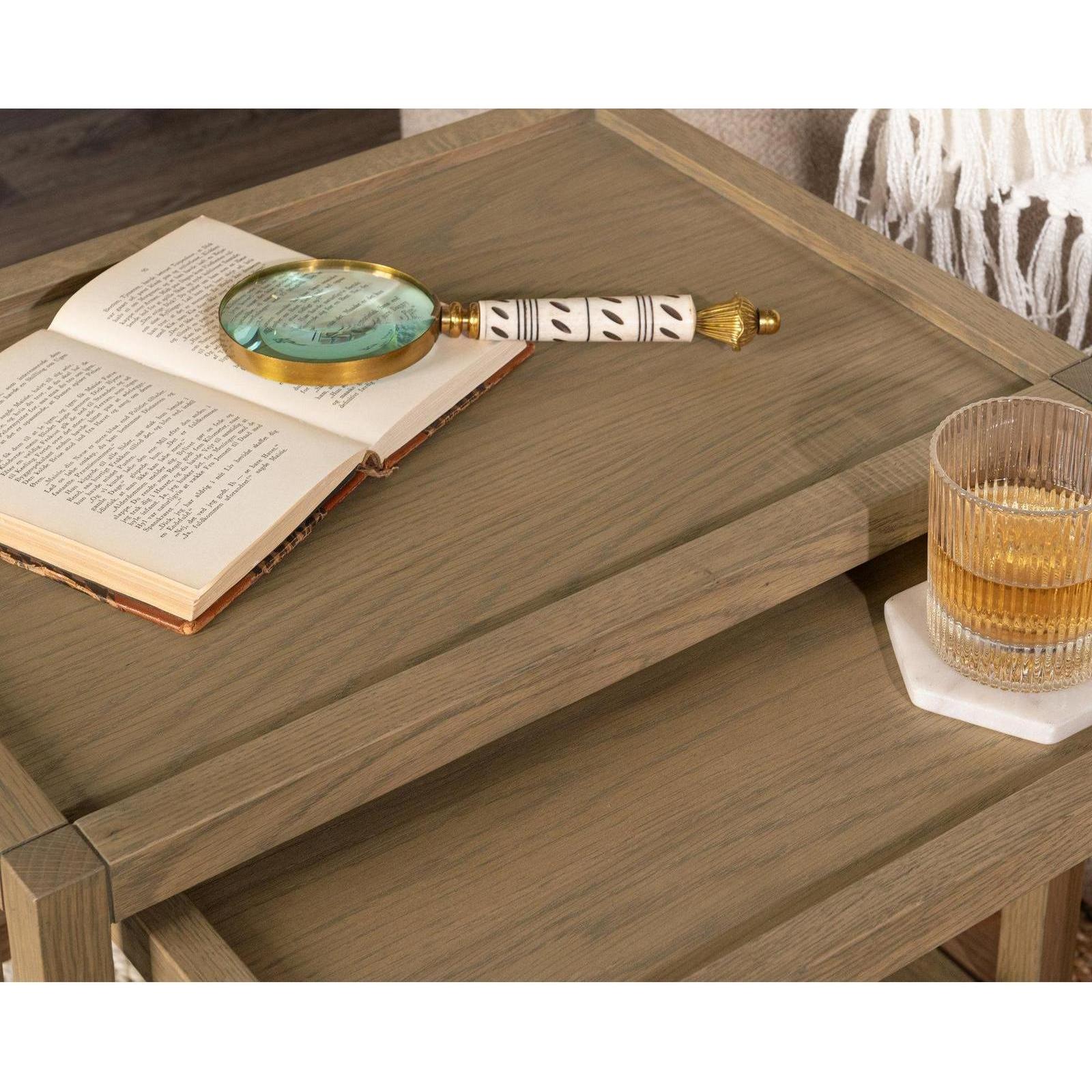 Classic Home Devin Solid Wood Nesting Accent Tables
