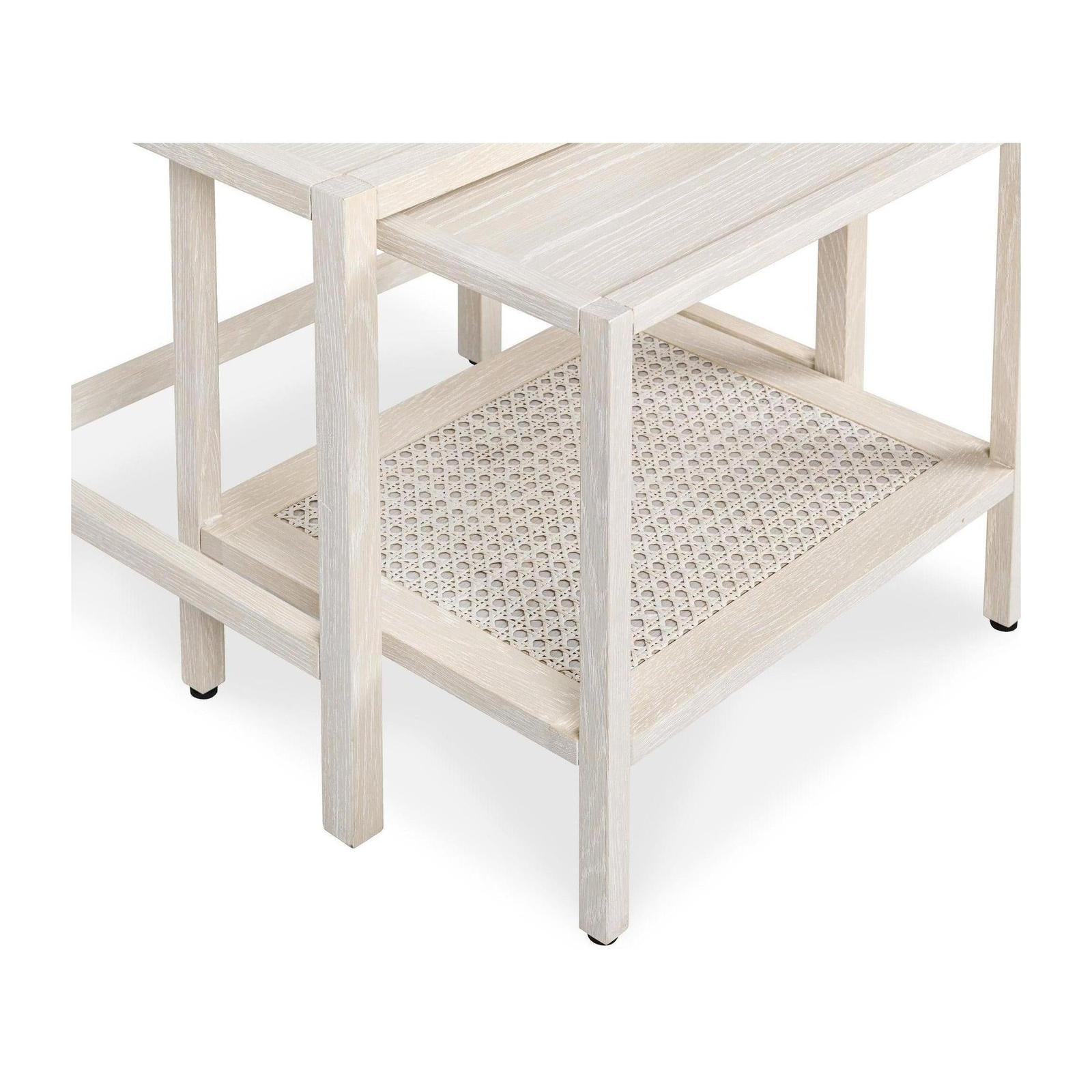Classic Home Devin Solid Wood Nesting Accent Tables