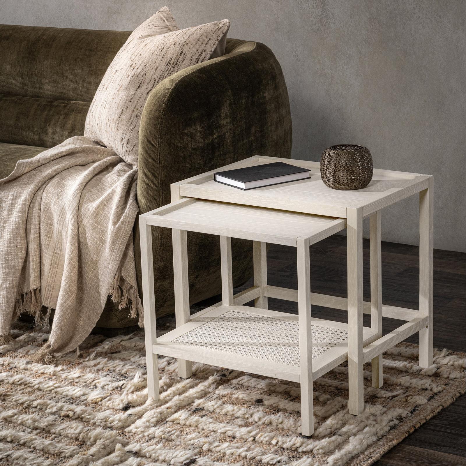 Classic Home Devin Solid Wood Nesting Accent Tables