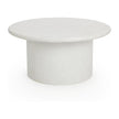 Classic Home Nysa Outdoor Round End Table - White