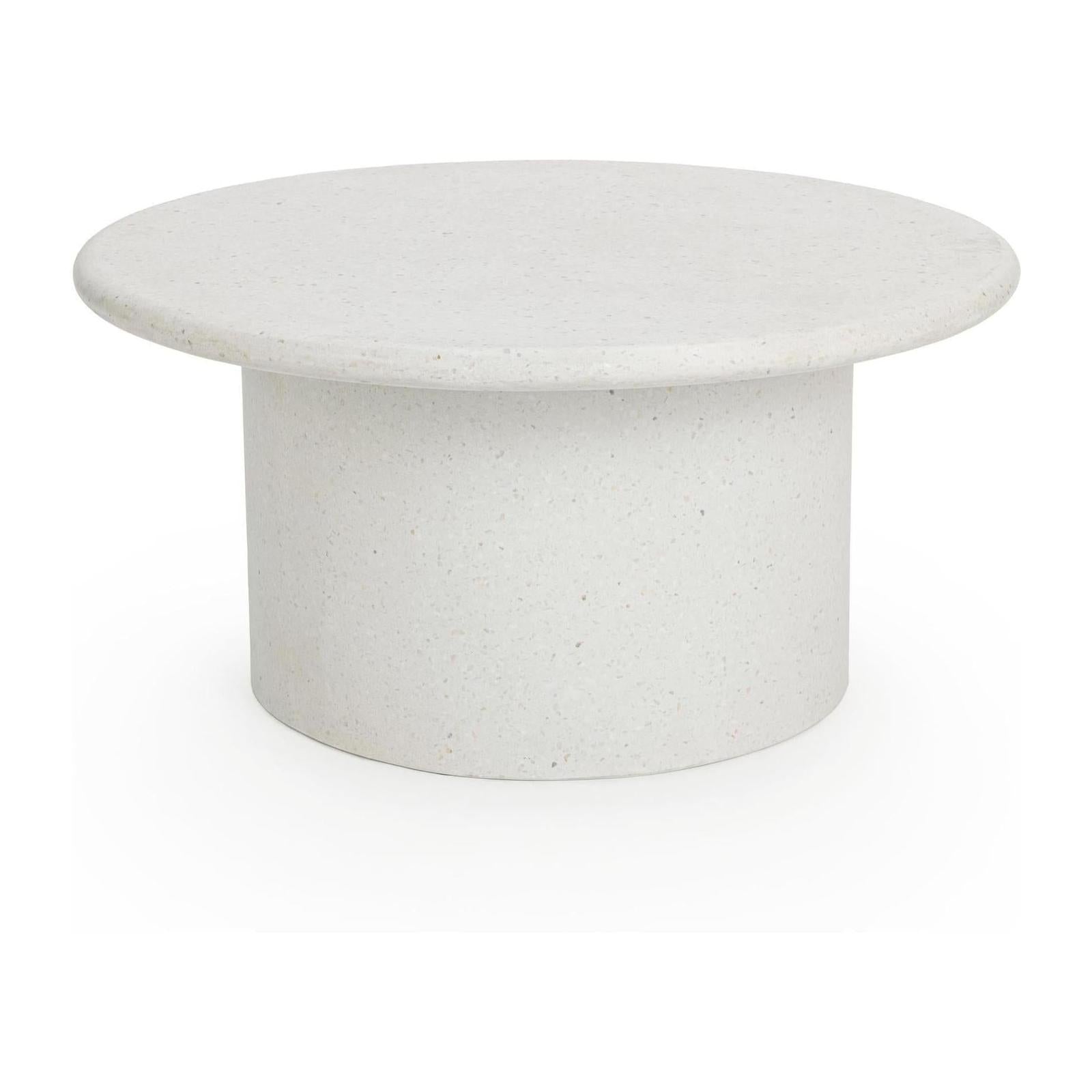 Classic Home Nysa Outdoor Round End Table - White