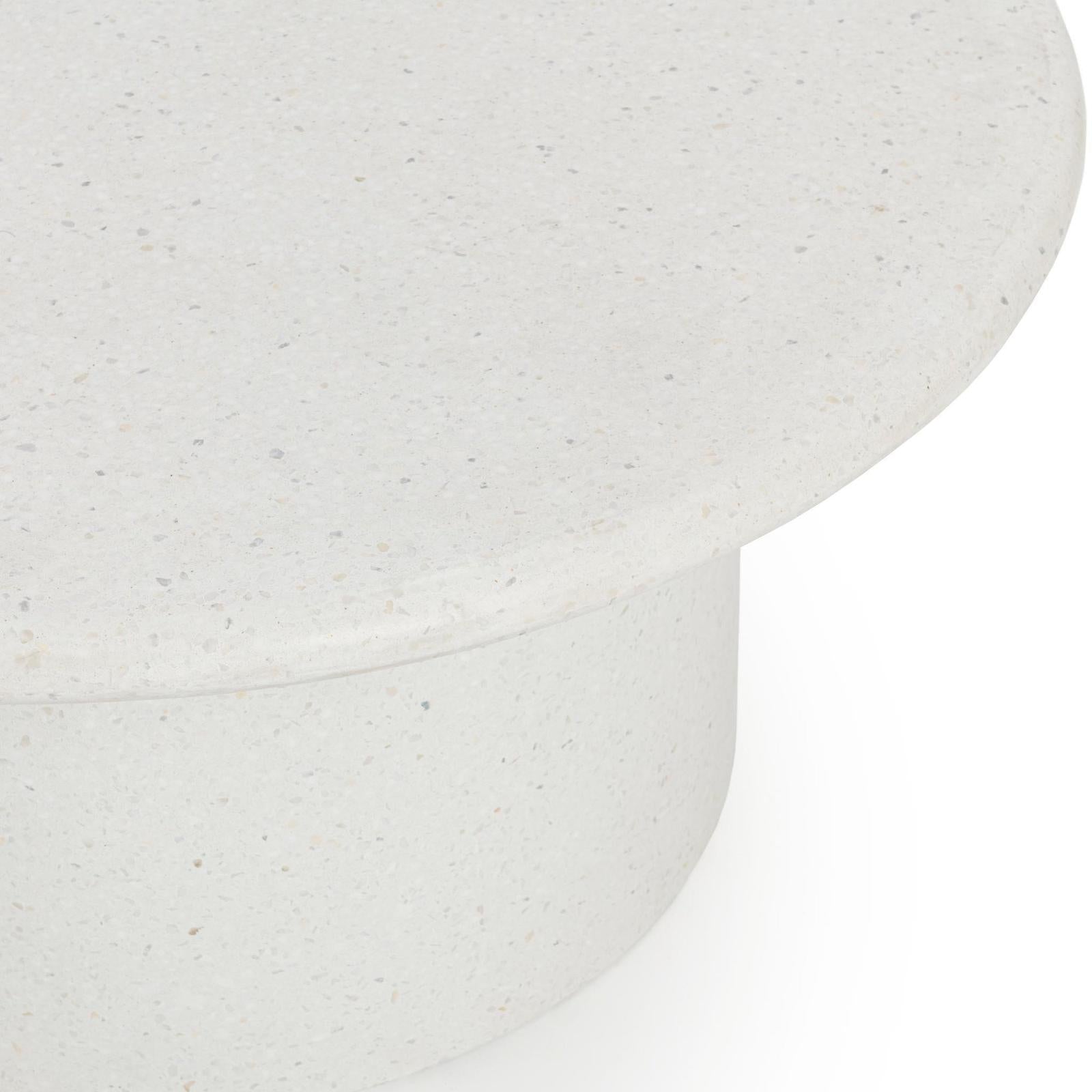 Classic Home Nysa Outdoor Round End Table - White