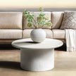 Classic Home Nysa Outdoor Round End Table - White
