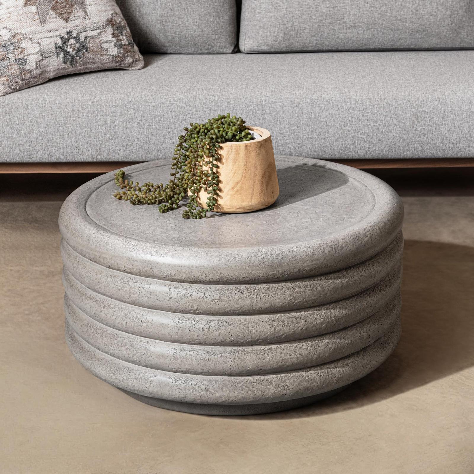 Classic Home Reva Outdoor Round Coffee Table Clearance