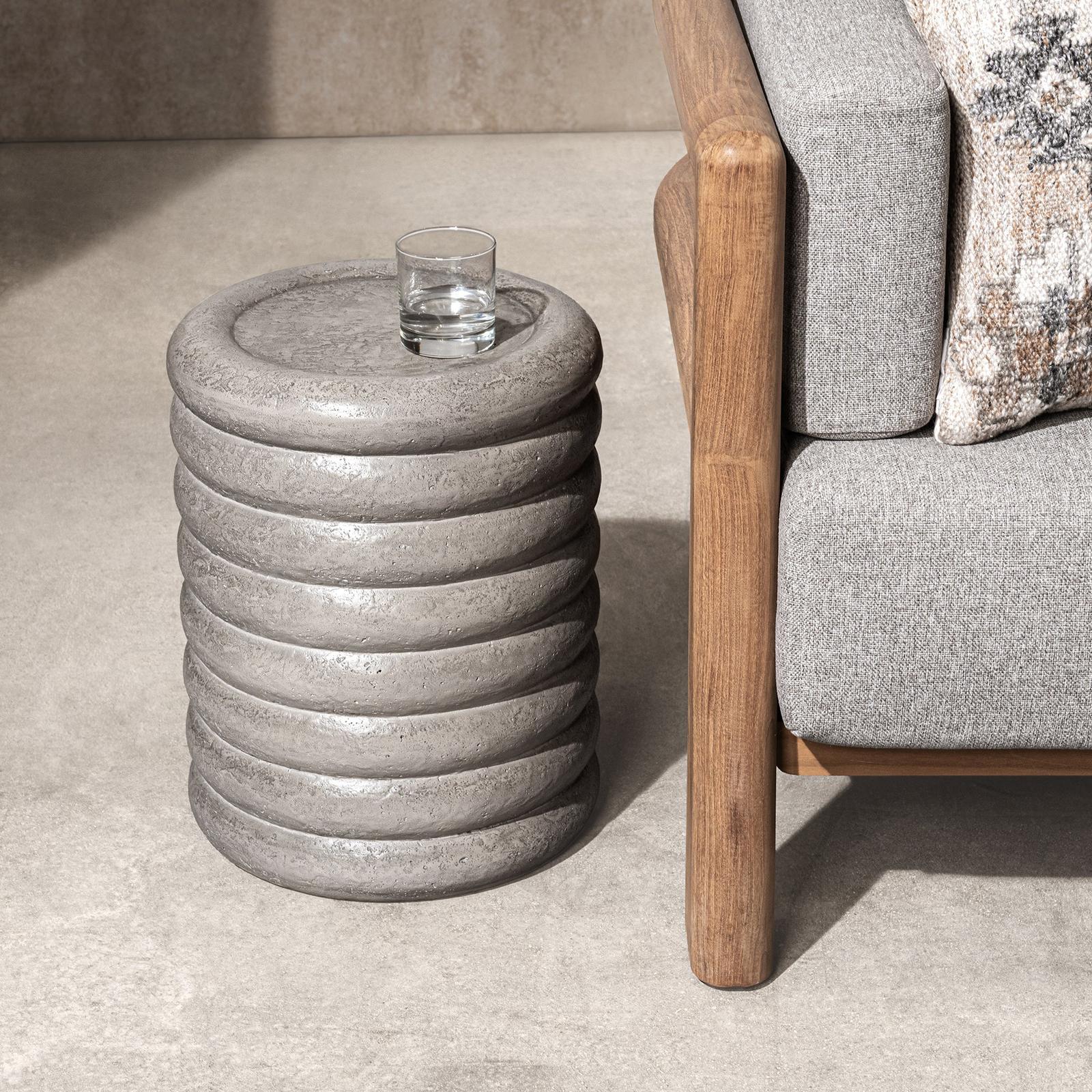 Classic Home Reva Outdoor Round End Table Clearance