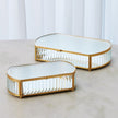Global Views Reeded Glass Oval Box