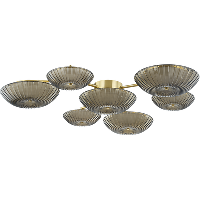 Corbett Birmingham 7 Light Vintage Polished Brass Flush Mount Ceiling Light