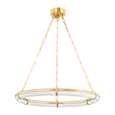 Hudson Valley Lighting Sennett 1 Light 30.5 inch Aged Brass Chandelier Ceiling Light