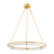 Hudson Valley Lighting Sennett 1 Light 30.5 inch Aged Brass Chandelier Ceiling Light