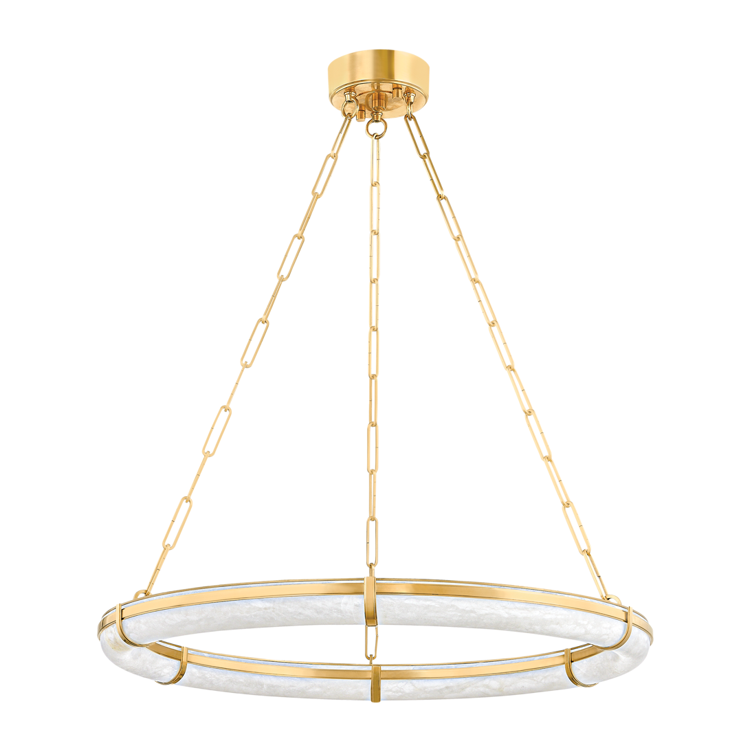 Hudson Valley Lighting Sennett 1 Light 30.5 inch Aged Brass Chandelier Ceiling Light