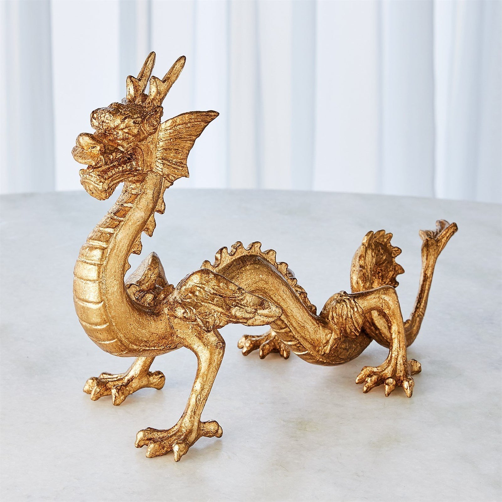 Global Views Gold Leaf Standing Dragon