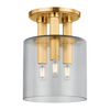 Hudson Valley Lighting Crystler 3 Light 8.5 inch Aged Brass Flush Mount Ceiling Light