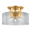 Hudson Valley Lighting Crystler 5 Light 15 inch Aged Brass Flush Mount Ceiling Light