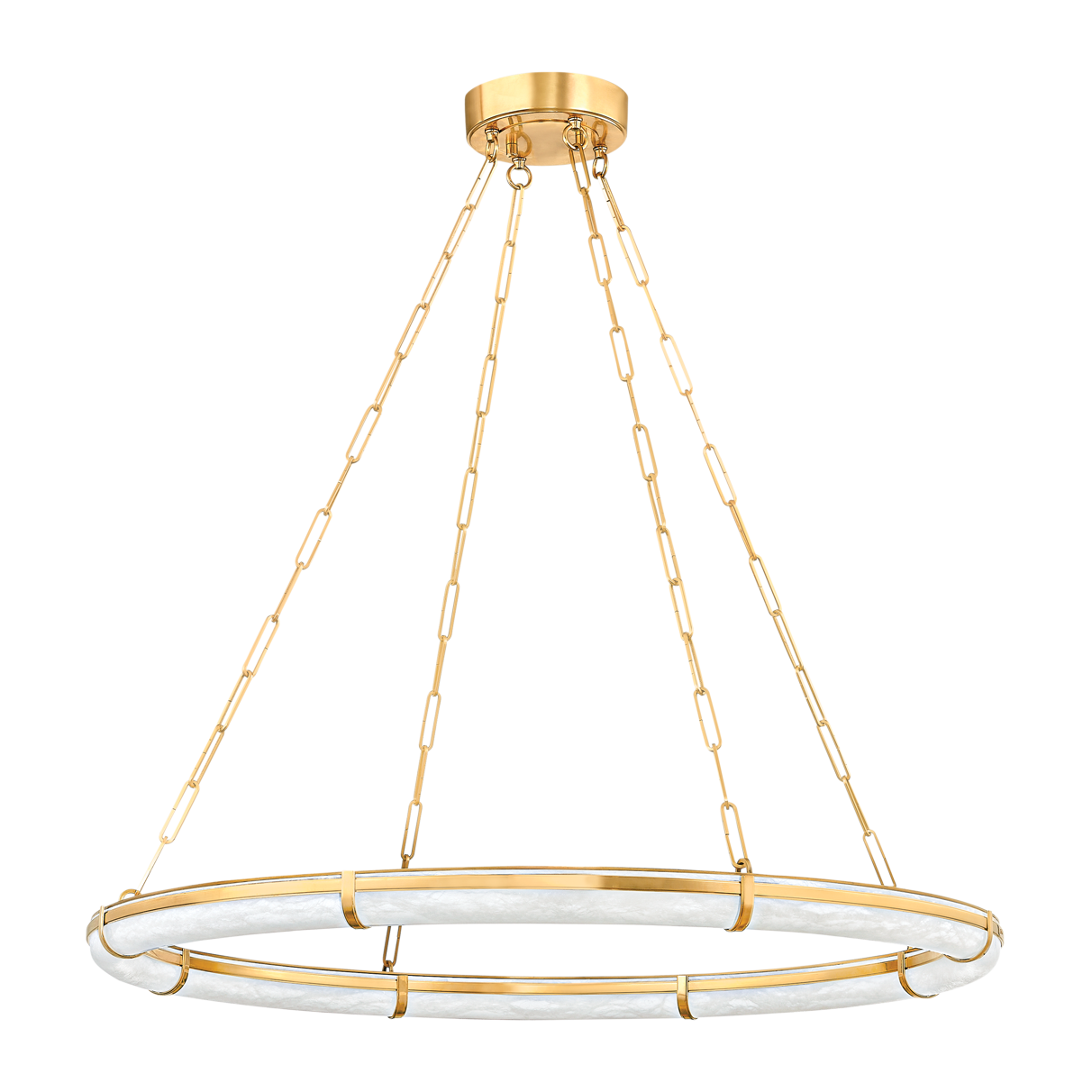 Hudson Valley Lighting Sennett 1 Light 42 inch Aged Brass Chandelier Ceiling Light
