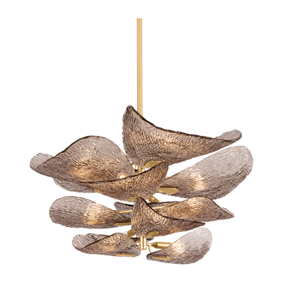 Corbett Cardiff 12 Light Vintage Gold Leaf Chandelier Ceiling Light