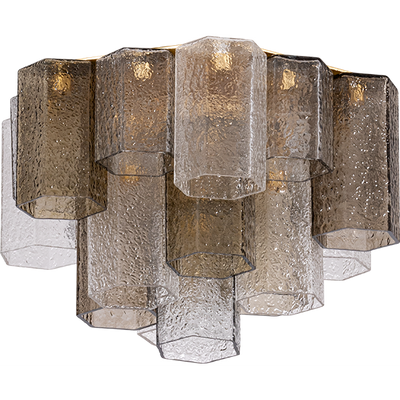 Corbett Helsinki 4 Light Vintage Gold Leaf Semi Flush Ceiling Light