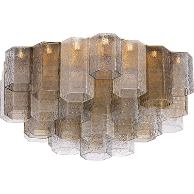 Corbett Helsinki 6 Light Vintage Gold Leaf Semi Flush Ceiling Light