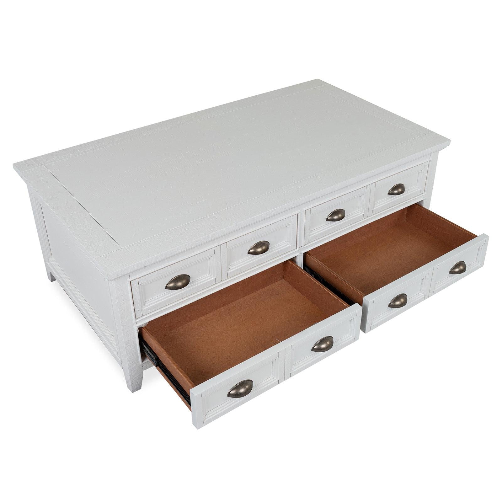 Magnussen Home Heron Cove Chalk White Lift Top Storage Cocktail Table With Casters