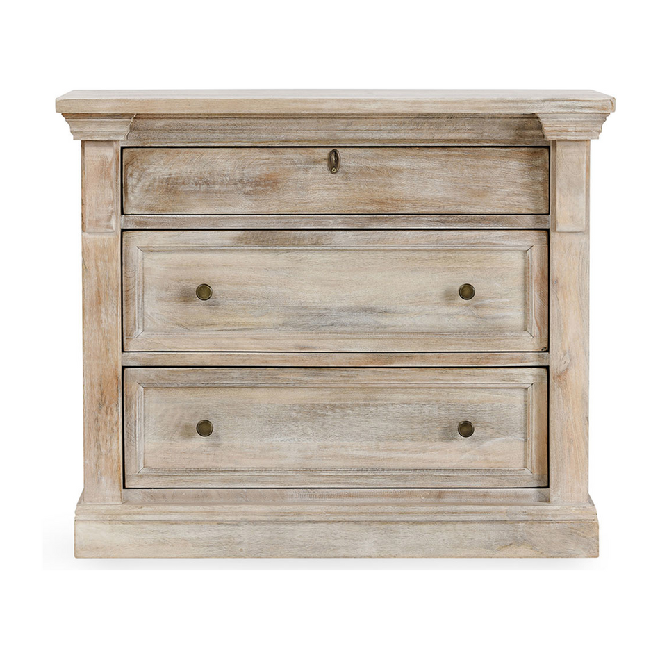 Classic Home Adelaide Solid Wood 3 Drawer Nightstand