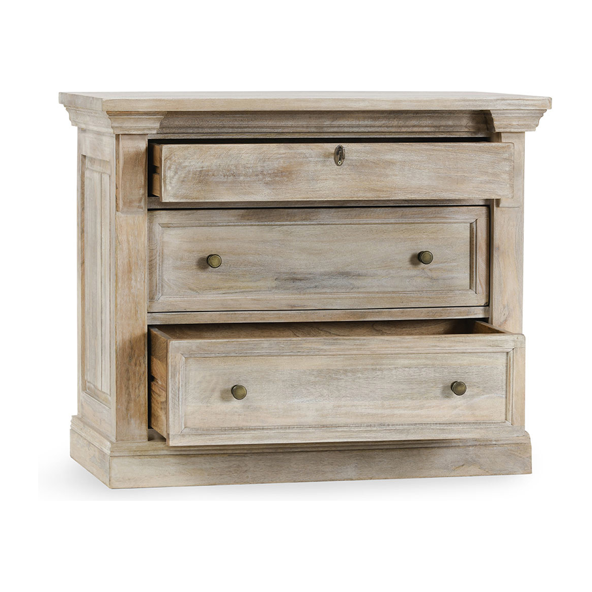 Classic Home Adelaide Solid Wood 3 Drawer Nightstand