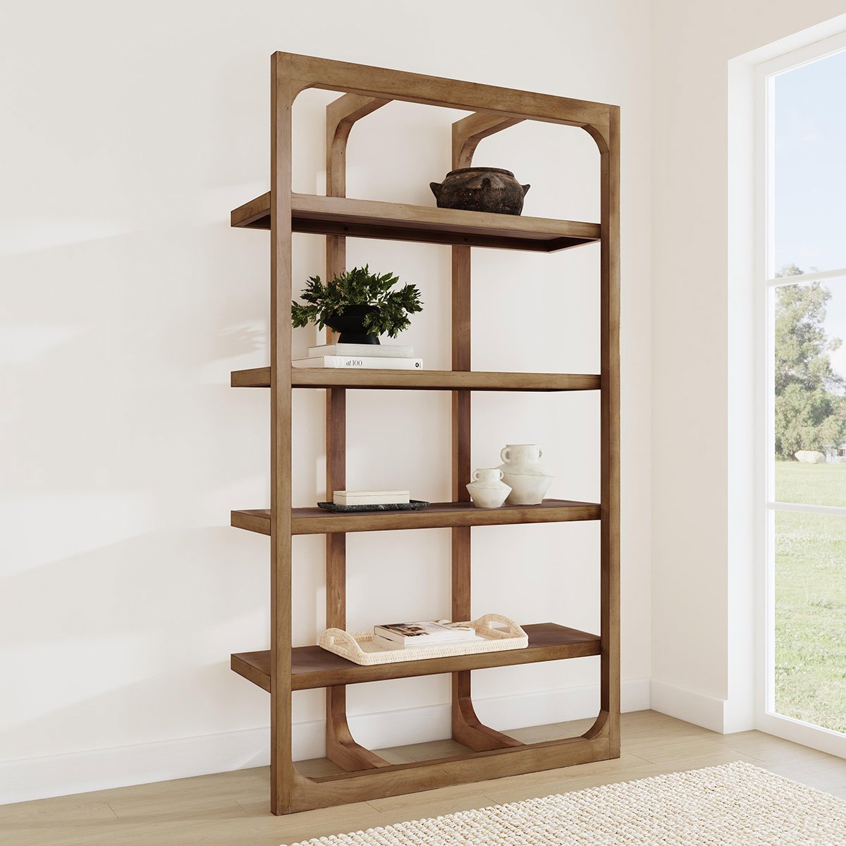 Classic Home Gordon Solid Wood Bookcase