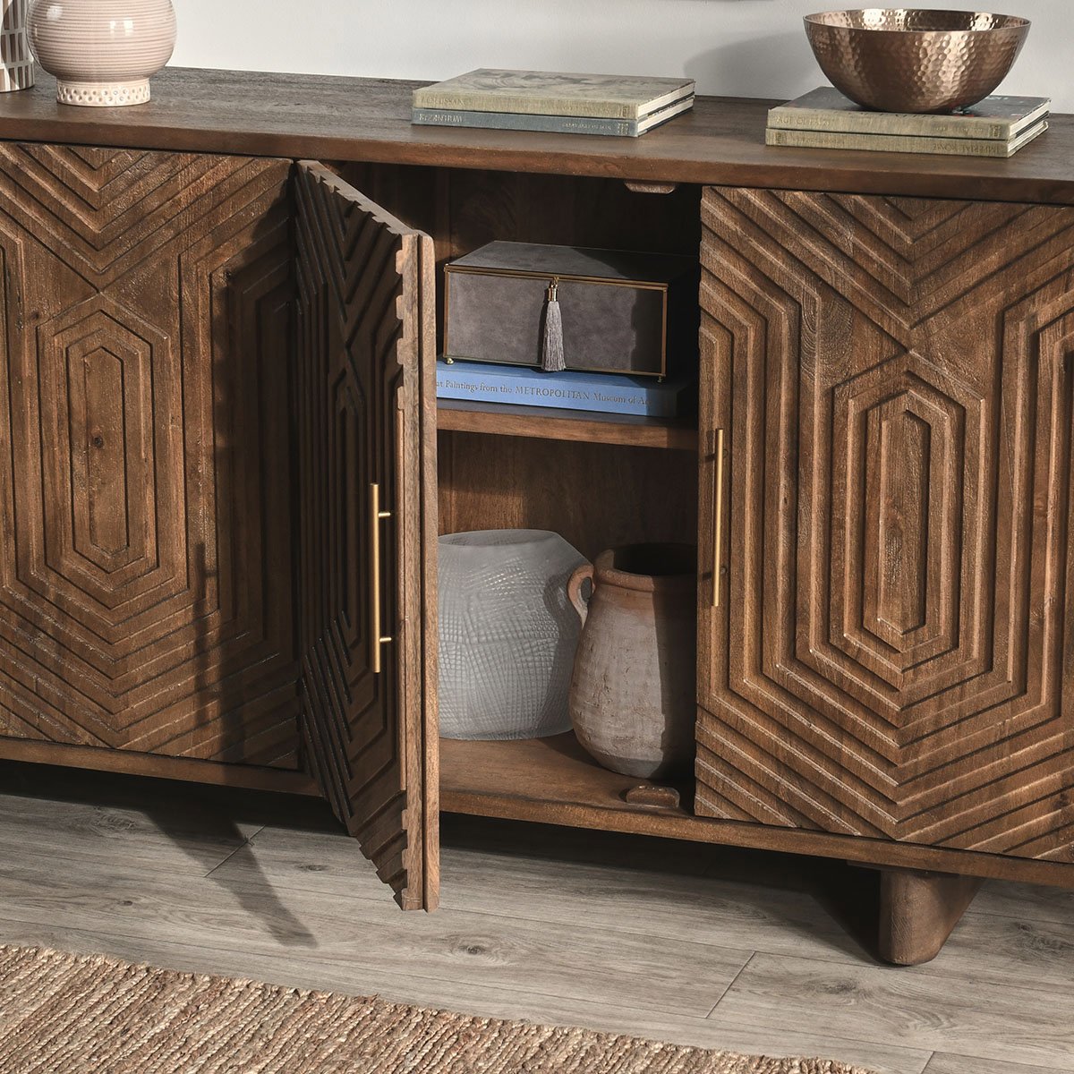 Classic Home Holmes Solid Wood 4 Door Buffet