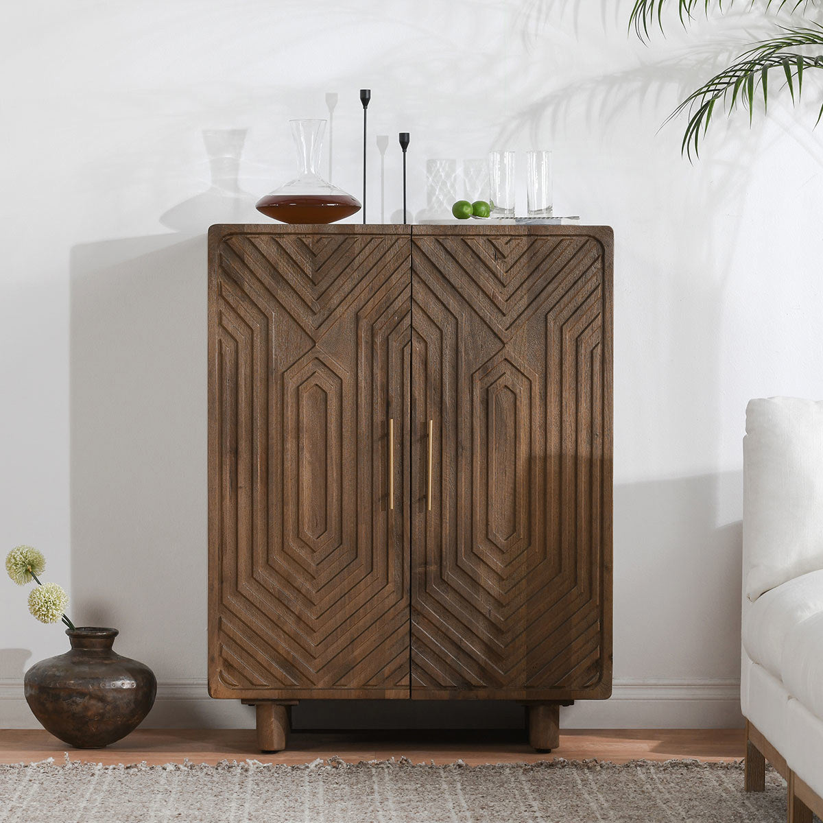 Classic Home Holmes Solid Wood Bar Cabinet
