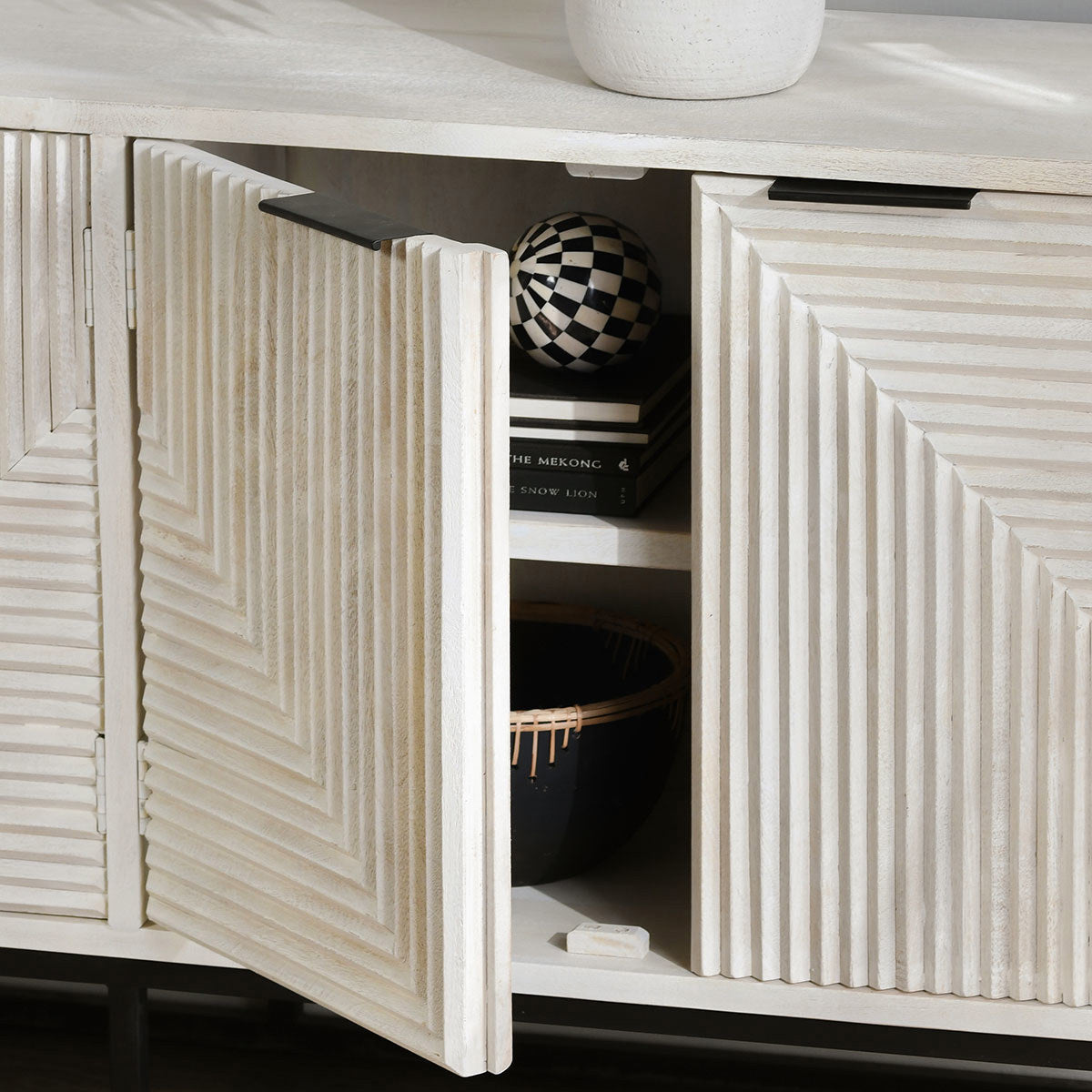 Classic Home Flint Solid Wood 6 Door Cabinet
