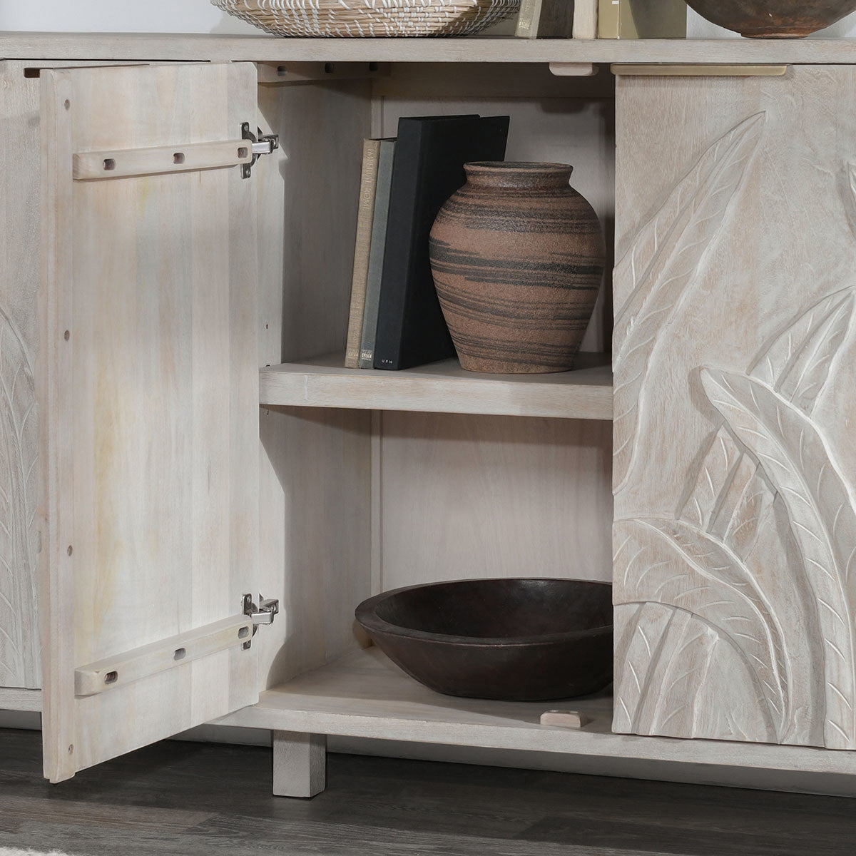 Classic Home Ledro Solid Wood 4 Door Cabinet