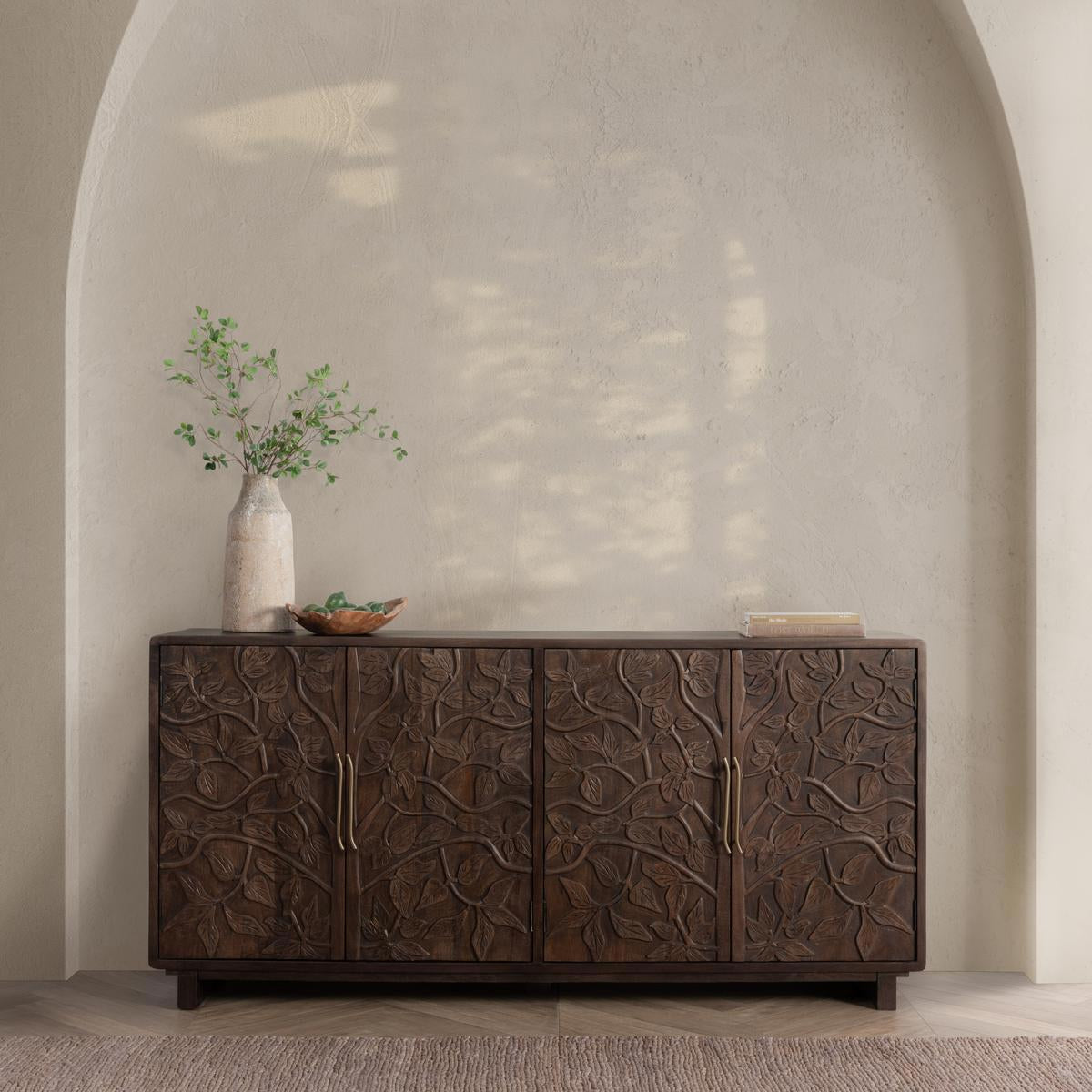 Classic Home Albero Solid Wood 4 Door Buffet