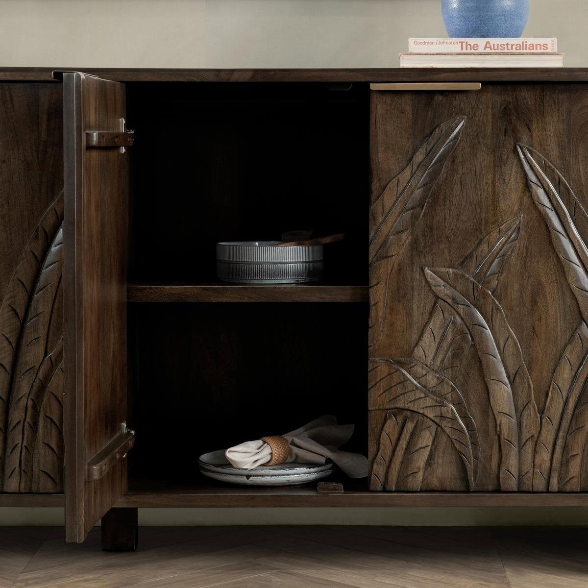 Classic Home Ledro Solid Wood 4 Door Cabinet