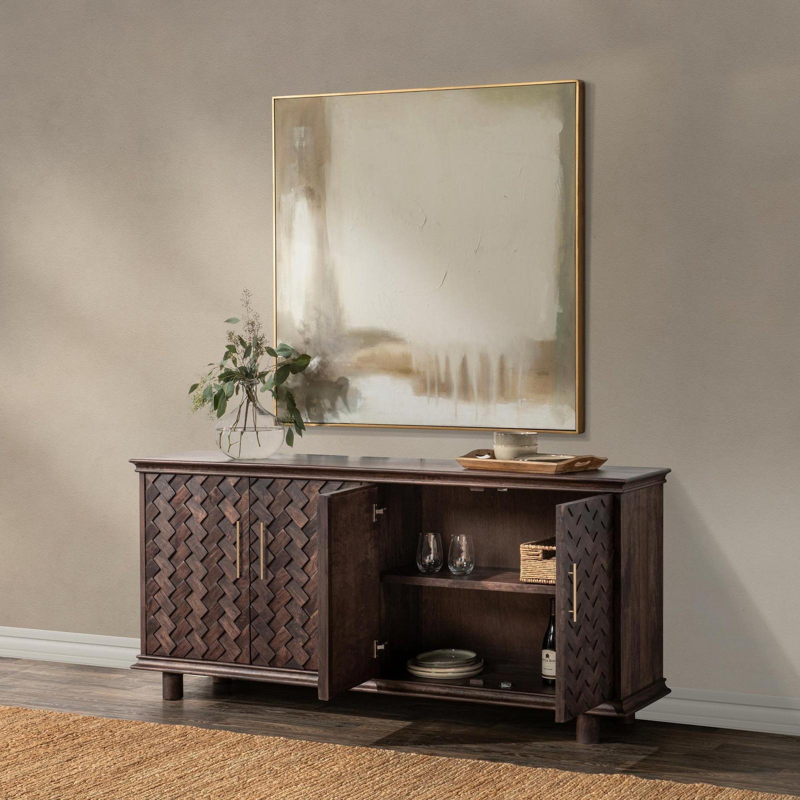 Classic Home Shira Solid Wood 4 Door Buffet