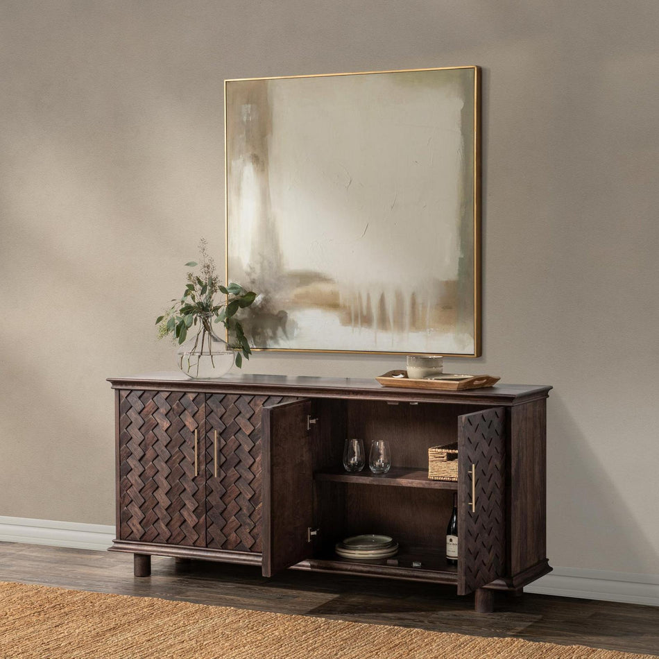 Classic Home Shira Solid Wood 4 Door Buffet