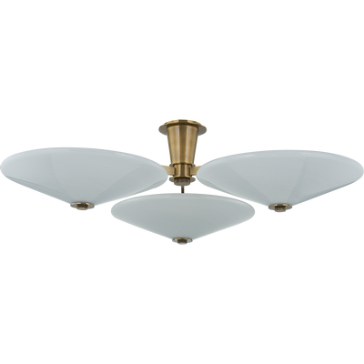 Corbett Cologne 3 Light Vintage Brass Flush Mount Ceiling Light