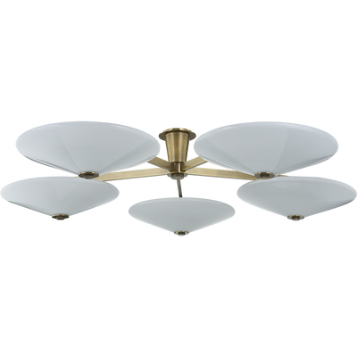 Corbett Cologne 5 Light Vintage Brass Flush Mount Ceiling Light