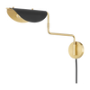 Hudson Valley Lighting Suffield 1 Light 4.75 inch Aged Brass/Soft Black Plug-in Sconce Wall Light