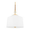 Hudson Valley Lighting White Plains 1 Light 14 inch Aged Brass Pendant Ceiling Light