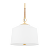 Hudson Valley Lighting White Plains 1 Light 14 inch Aged Brass Pendant Ceiling Light