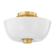 Hudson Valley Lighting Dove 1 Light 15 inch Aged Brass Flush Mount Ceiling Light
