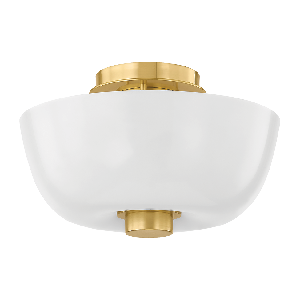 Hudson Valley Lighting Dove 1 Light 15 inch Aged Brass Flush Mount Ceiling Light