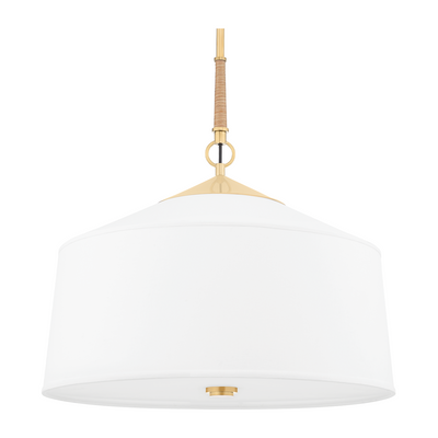 Hudson Valley Lighting White Plains 3 Light 22.25 inch Aged Brass Pendant Ceiling Light