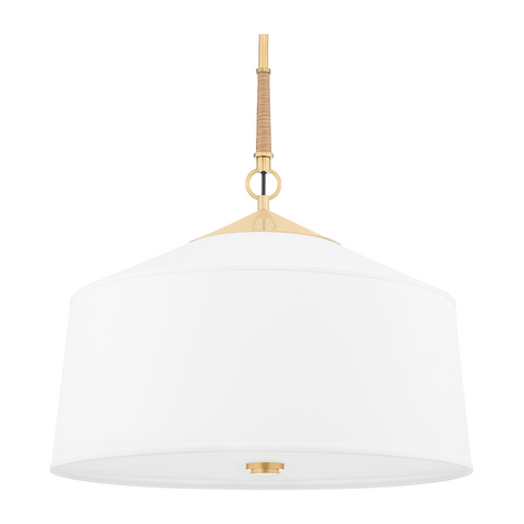 Hudson Valley Lighting White Plains 3 Light 22.25 inch Aged Brass Pendant Ceiling Light
