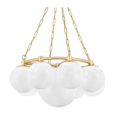 Hudson Valley Lighting Thornwood 9 Light 29.25 inch Aged Brass Chandelier Ceiling Light