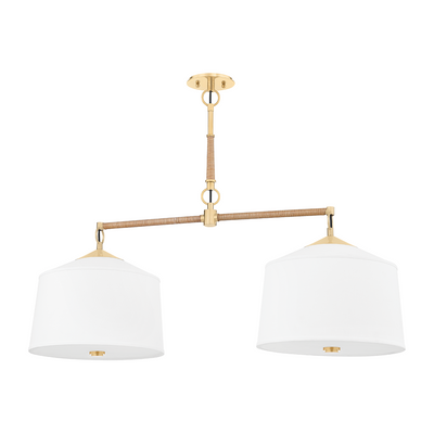 Hudson Valley Lighting White Plains 2 Light 40 inch Aged Brass Island Light Ceiling Light